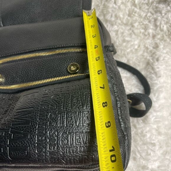 Steve Madden Black synthetic embossed small backpack gold tone hardwares. - Picture 8 of 16